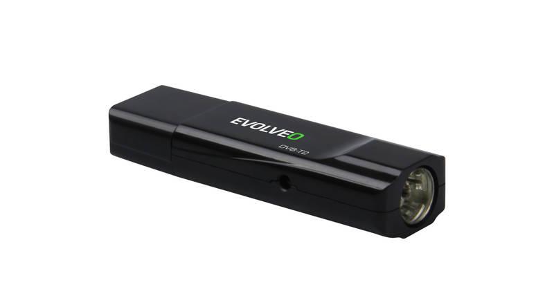 TV tuner Evolveo Sigma T2, FullHD DVB-T2 H.265 HEVC USB tuner černá, TV, tuner, Evolveo, Sigma, T2, FullHD, DVB-T2, H.265, HEVC, USB, tuner, černá