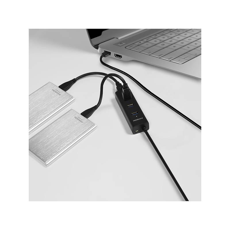 USB Hub Axagon USB 4 USB 3.0, adaptér, 1,2 m černý, USB, Hub, Axagon, USB, 4, USB, 3.0, adaptér, 1,2, m, černý