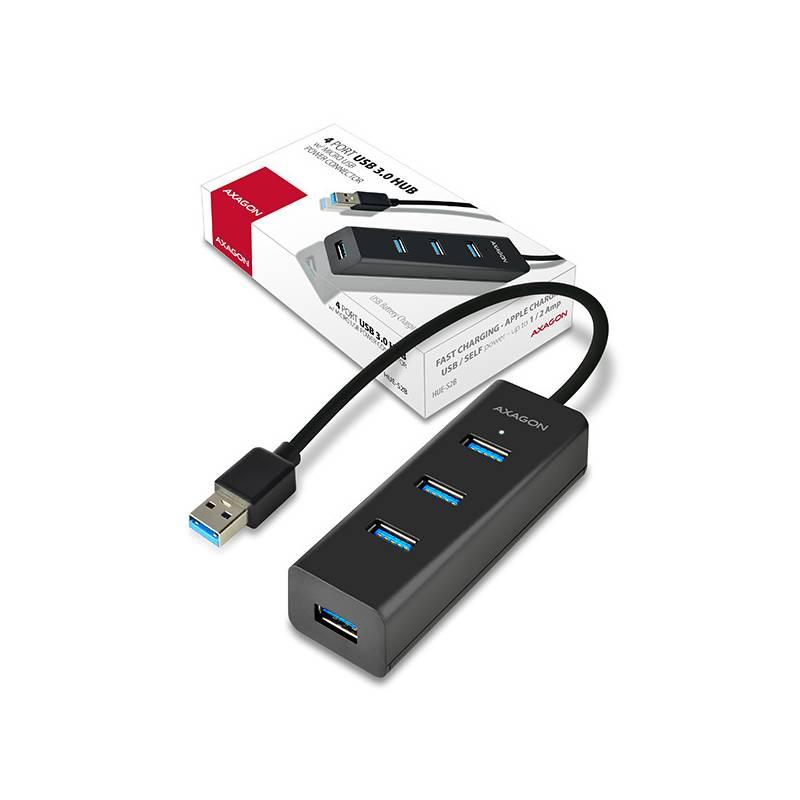 USB Hub Axagon USB 4x USB 3.0 černý, USB, Hub, Axagon, USB, 4x, USB, 3.0, černý
