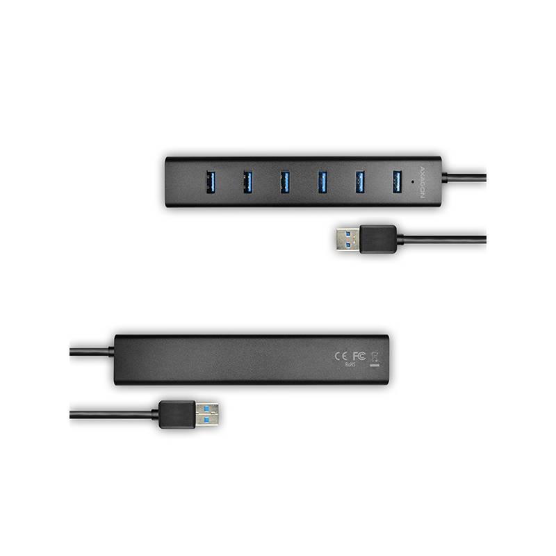 USB Hub Axagon USB 7x USB 3.0 černý