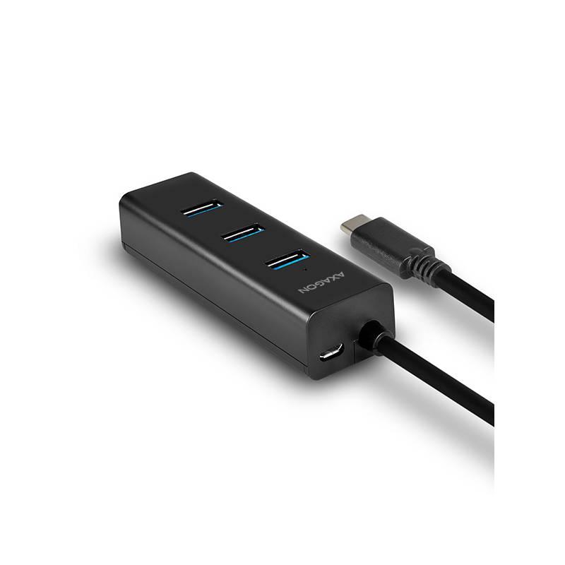 USB Hub Axagon USB-C 4x USB 3.0, Micro USB černý, USB, Hub, Axagon, USB-C, 4x, USB, 3.0, Micro, USB, černý