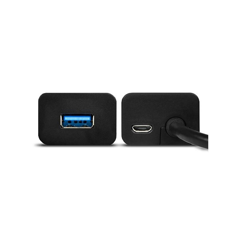 USB Hub Axagon USB-C 4x USB 3.0, Micro USB černý