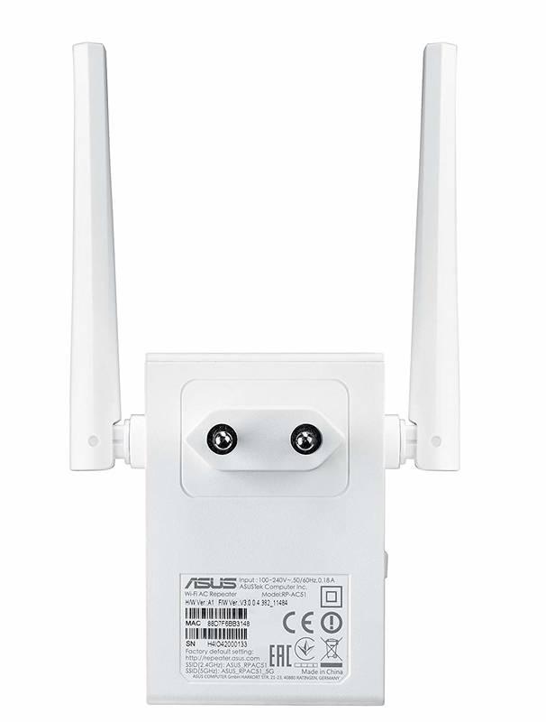 WiFi extender Asus RP-AC51 bílá, WiFi, extender, Asus, RP-AC51, bílá