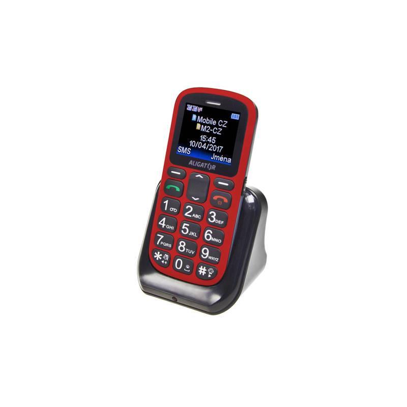 Mobilní telefon Aligator A321 Senior Dual SIM černý červený
