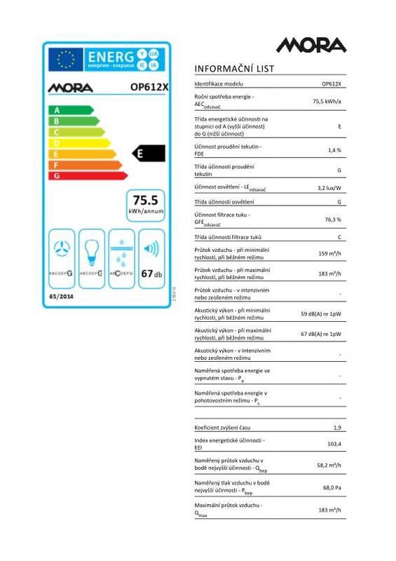 Odsavač par Mora OP 612 X nerez