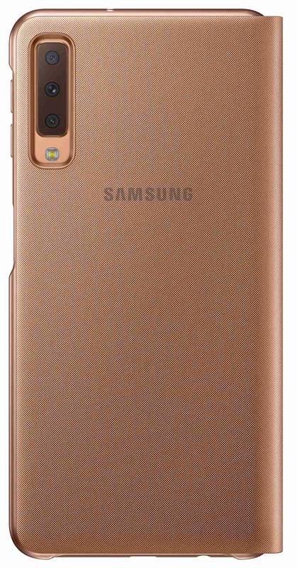 Pouzdro na mobil flipové Samsung Wallet cover pro A7 zlaté