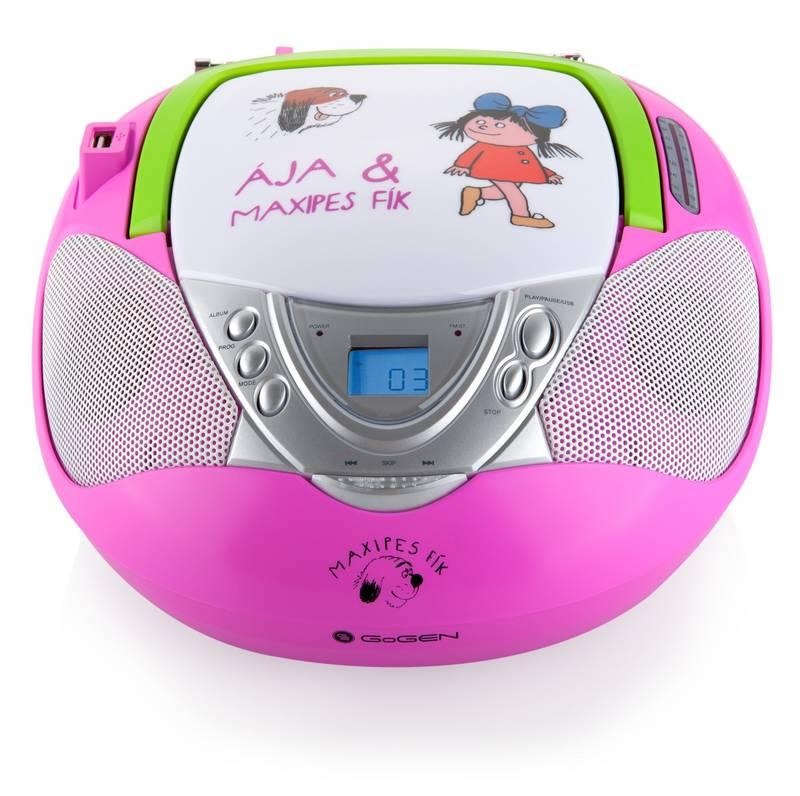 Radiopřijímač s CD GoGEN Maxipes Fík MAXI RADIO P, CD MP3 USB růžový