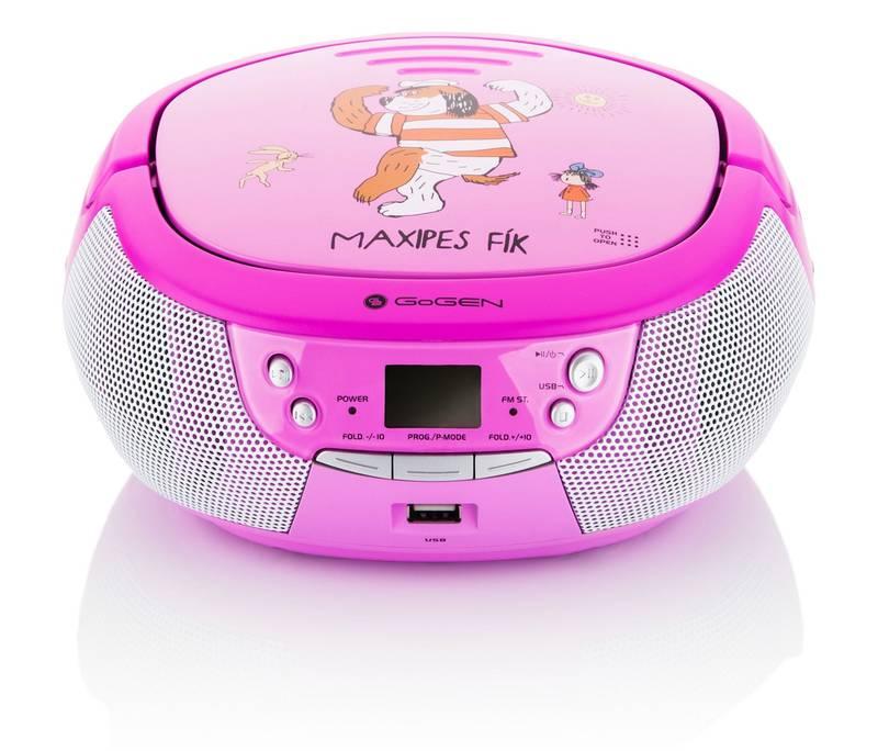Radiopřijímač s CD GoGEN Maxipes Fík MAXIPREHRAVAC P růžový fialový