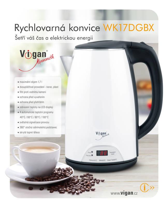 Rychlovarná konvice Vigan WK17DGBX bílá