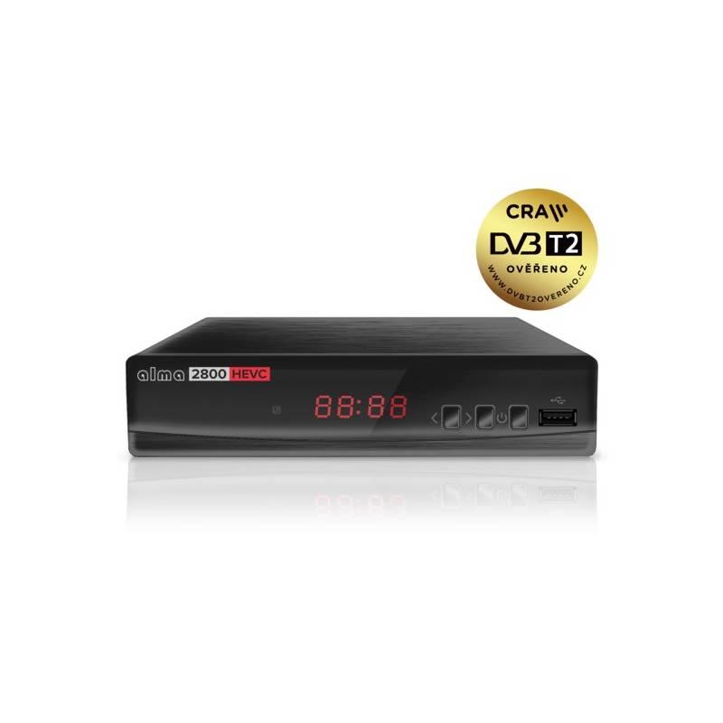 Set-top box ALMA 2800 s DVB-T2 s HEVC černý, Set-top, box, ALMA, 2800, s, DVB-T2, s, HEVC, černý