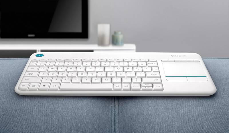 Klávesnice Logitech Wireless Keyboard K400 Plus, CZ bílá