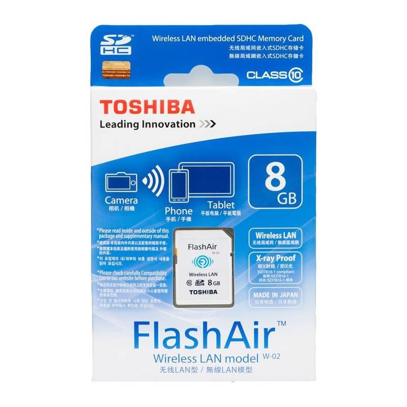 Paměťová karta Toshiba SDHC 8GB Flash Air Class 10 Wifi bílá, Paměťová, karta, Toshiba, SDHC, 8GB, Flash, Air, Class, 10, Wifi, bílá