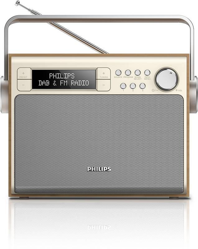 Radiopřijímač s DAB Philips AE5020 zlatý dřevo