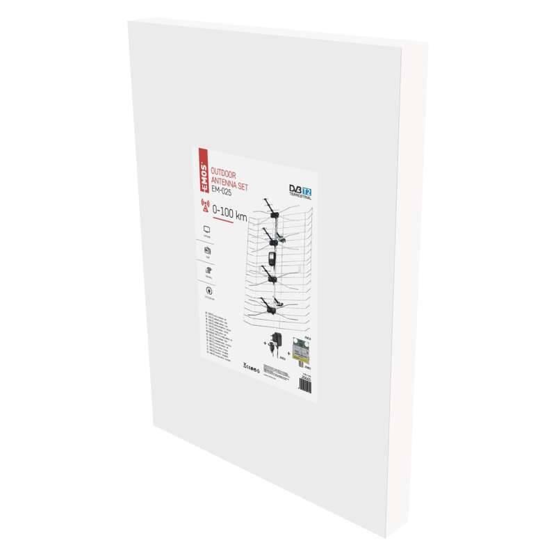 Venkovní anténa EMOS EM-025, 0–100 km DVB-T2