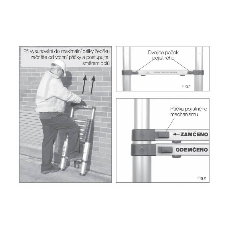Žebřík G21 GA-TZ9-2,6M teleskopický