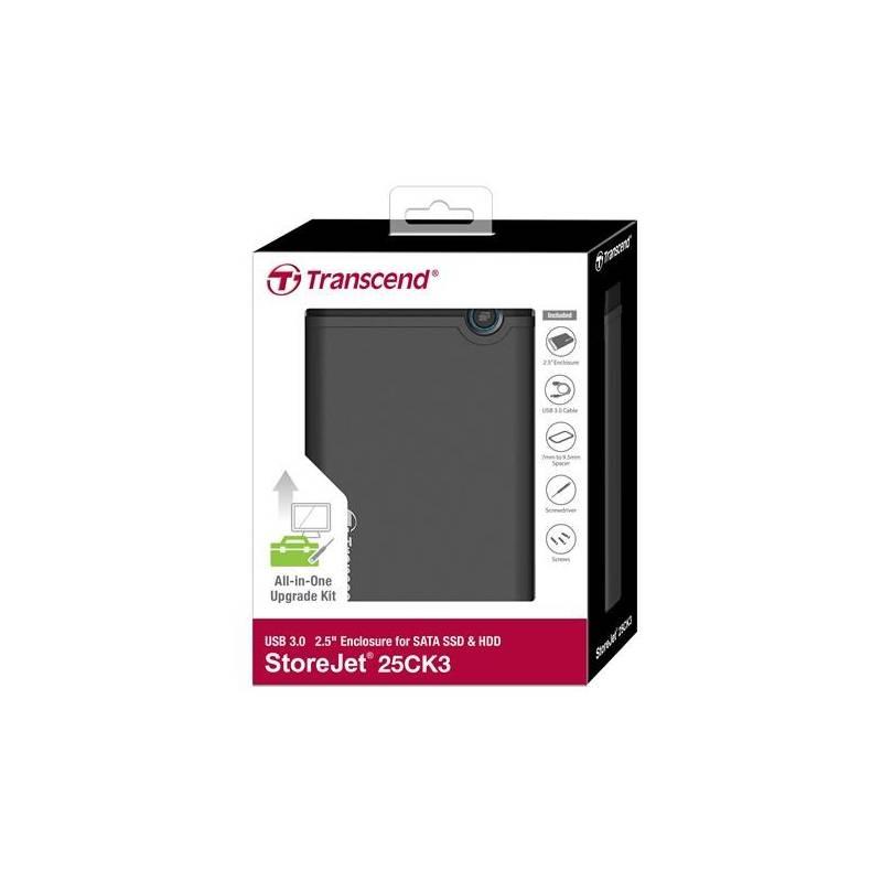 Box na HDD Transcend StoreJet 25CK3 All-in-one, 2,5" SATA, USB 3.0 černý