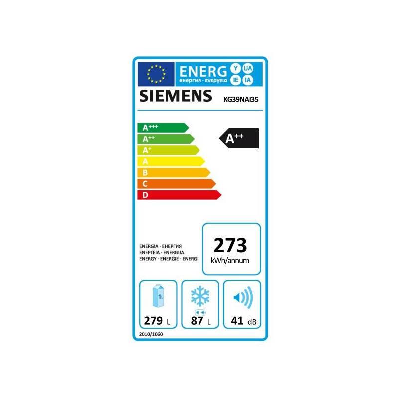 Chladnička s mrazničkou Siemens iQ500 KG39NAI35 nerez