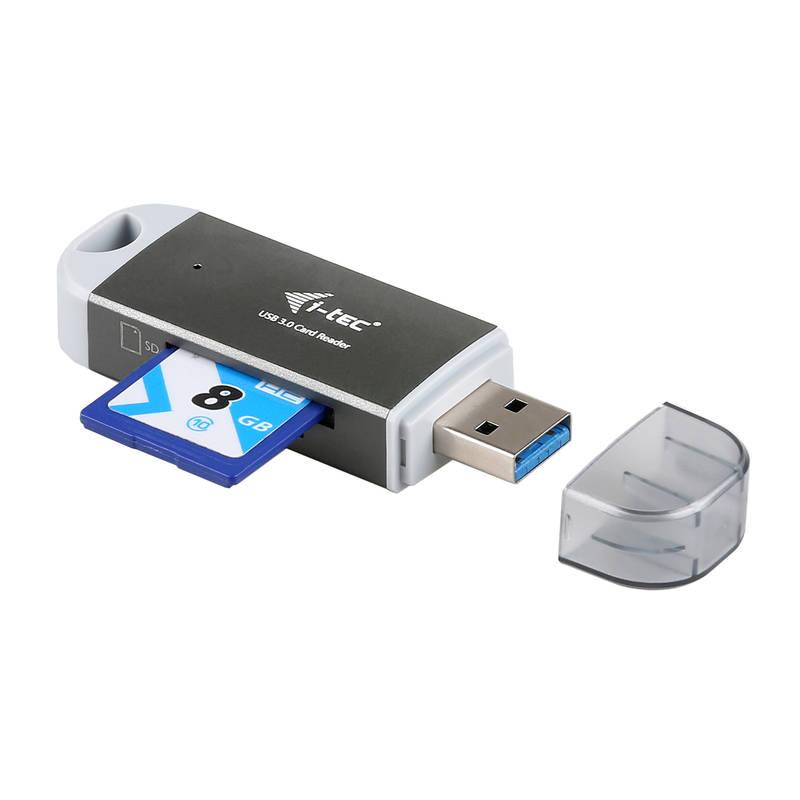 Čtečka paměťových karet i-tec USB 3.0 Dual Card Reader šedá, Čtečka, paměťových, karet, i-tec, USB, 3.0, Dual, Card, Reader, šedá