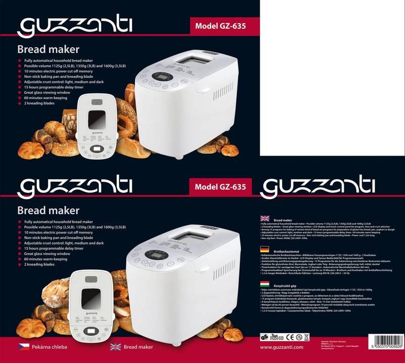 Domácí pekárna Guzzanti GZ 635 stříbrný