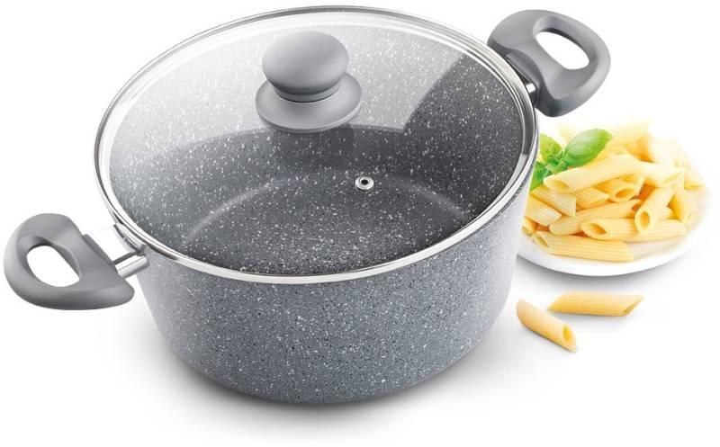 Hrnec s poklicí Lamart Stone 2,3 l šedý