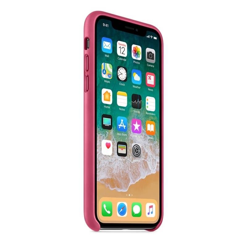 Kryt na mobil Apple Leather Case pro iPhone X - fuchsiový