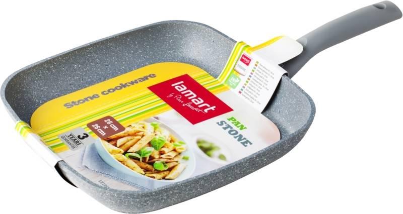 Pánev grilovací Lamart Stone 26 x 26 cm šedá