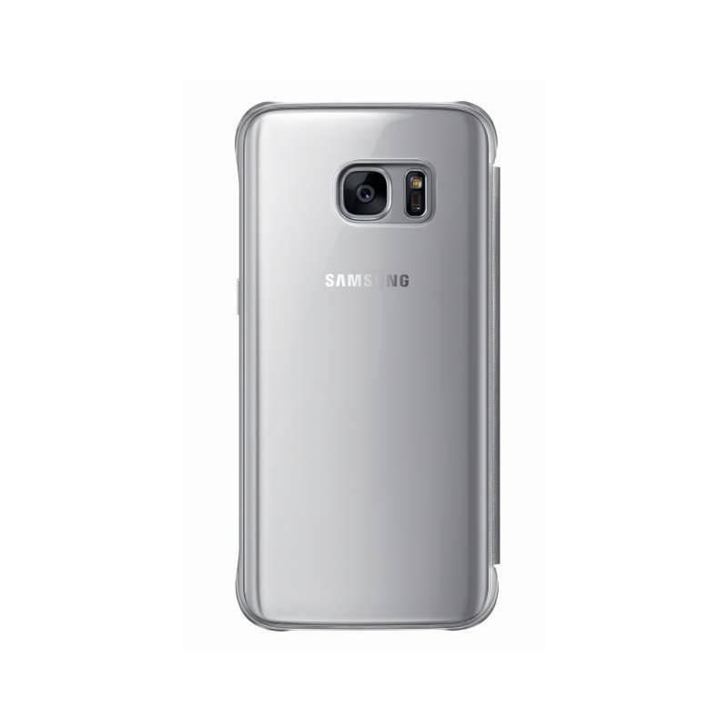 Pouzdro na mobil flipové Samsung Clear View pro Galaxy S7 stříbrné