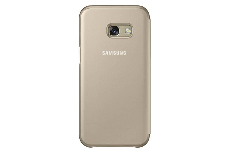 Pouzdro na mobil flipové Samsung Neon flip pro Galaxy A3 2017 zlaté