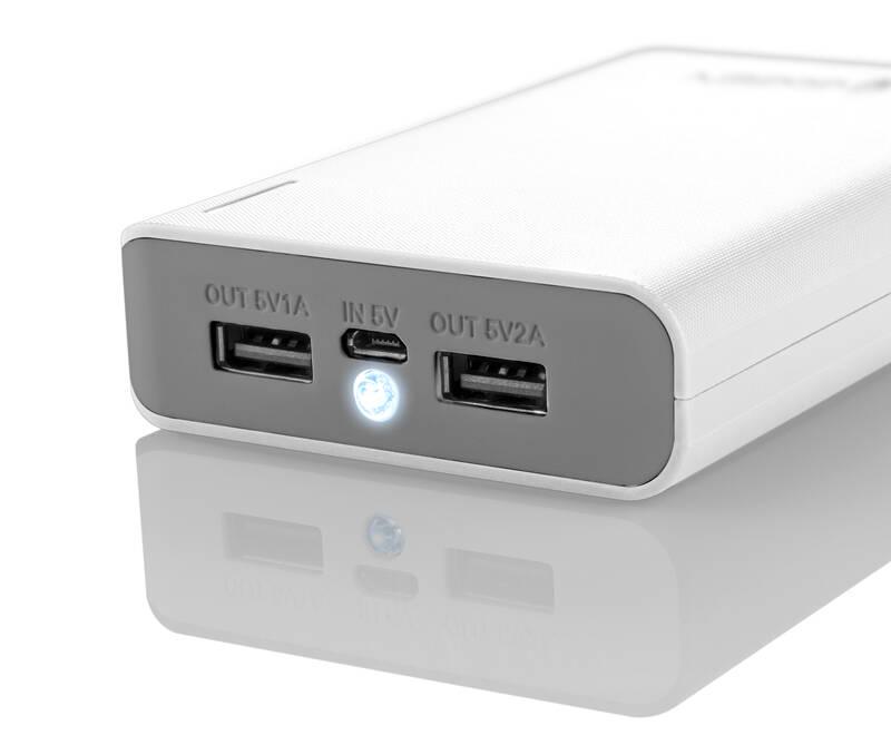 Powerbank GoGEN 10000mAh šedá bílá