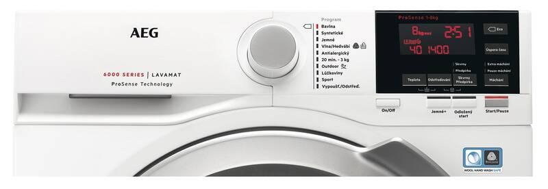 Pračka AEG ProSense™ L6FBG48SC bílá, Pračka, AEG, ProSense™, L6FBG48SC, bílá