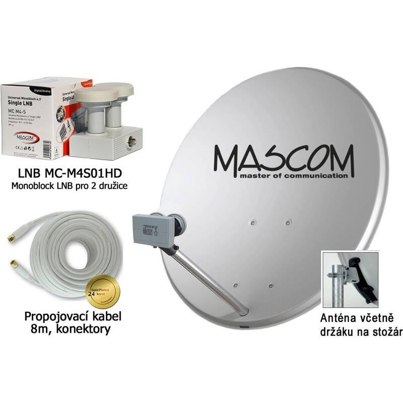 Satelitní komplet Mascom MC2350 80MBL černý, Satelitní, komplet, Mascom, MC2350, 80MBL, černý