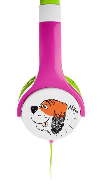 Sluchátka GoGEN Maxipes Fík MAXISLECHY zelená růžová