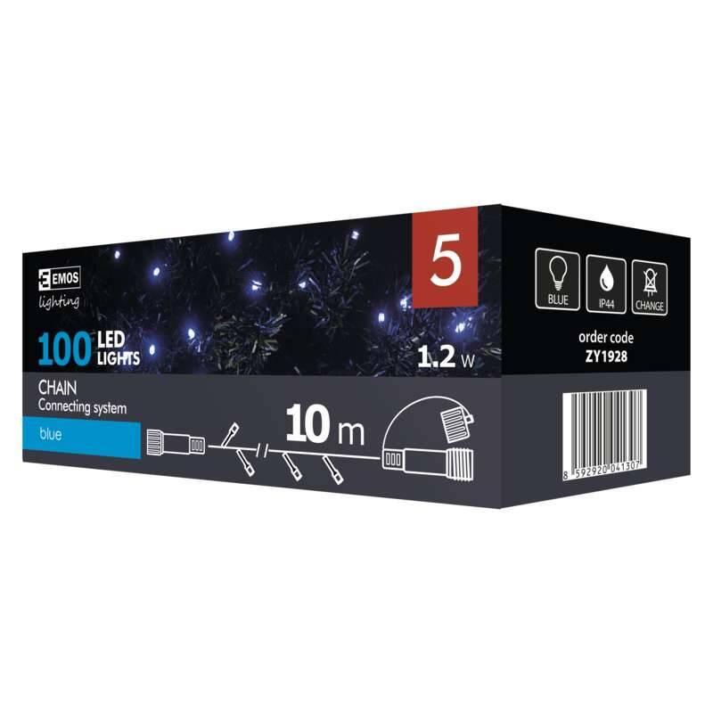 Spojovací řetěz EMOS 100 LED, 10m, modrý