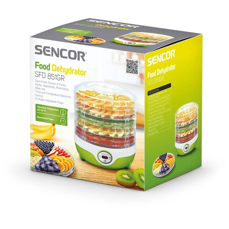 Sušička ovoce Sencor SFD 851GR bílá zelená, Sušička, ovoce, Sencor, SFD, 851GR, bílá, zelená