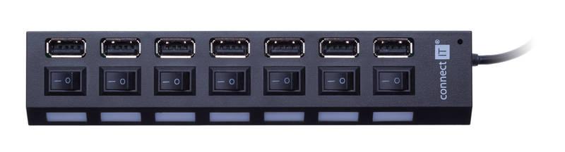 USB Hub Connect IT USB 2.0 7x USB 2.0 černý, USB, Hub, Connect, IT, USB, 2.0, 7x, USB, 2.0, černý