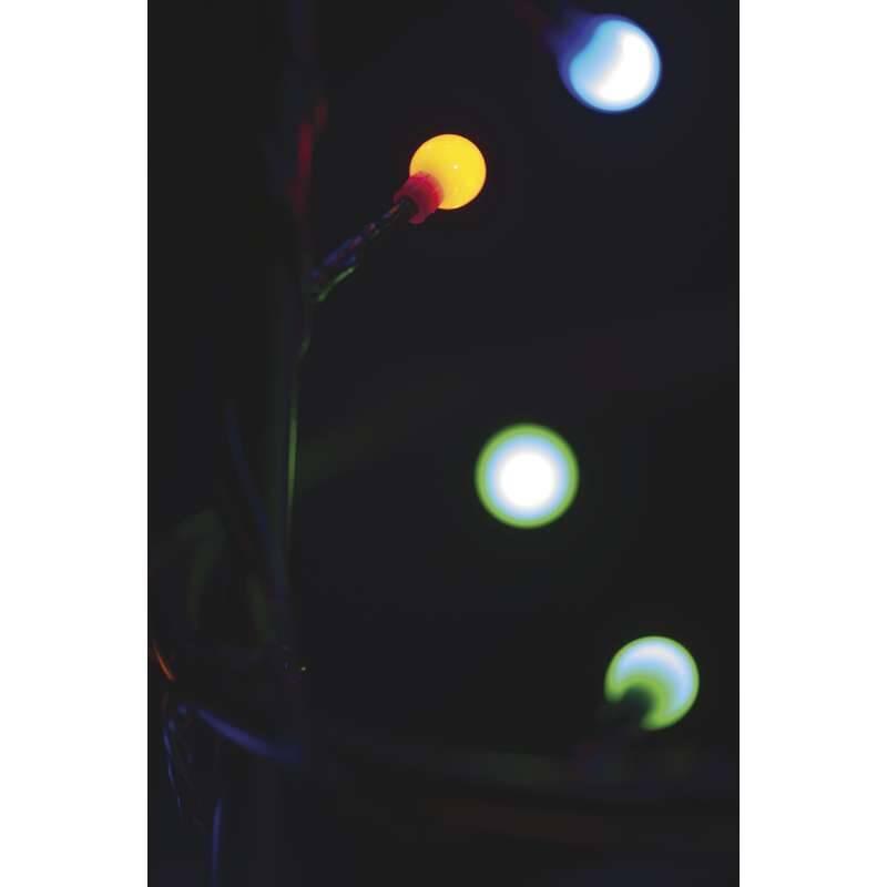 Vánoční osvětlení EMOS 200 LED vánoční cherry řetěz, kuličky, 20m, multicolor, programy