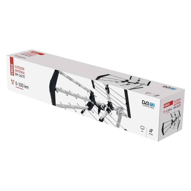 Venkovní anténa EMOS EM-16LTE, 0–100 km DVB-T2