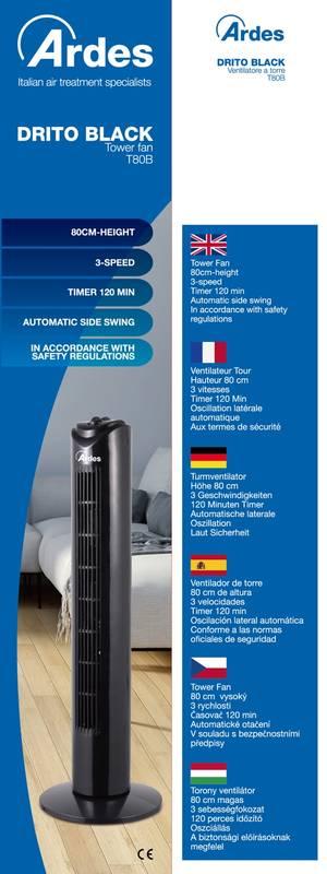 Ventilátor sloupový Ardes AR5T80B černý
