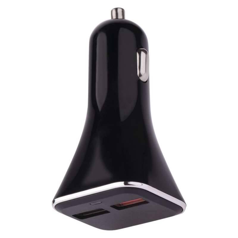 Adaptér do auta EMOS 2x USB, QC 3.0, 3A max. černý
