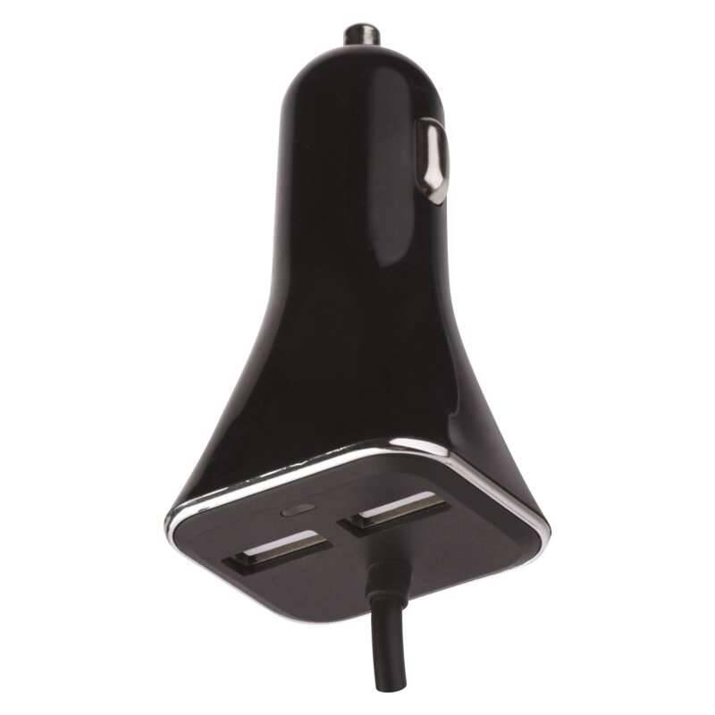 Adaptér do auta EMOS 4x USB, 7,3A max., kabelový černý