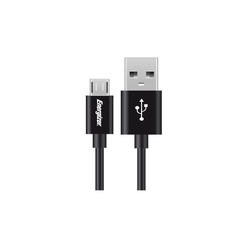 Adaptér do auta Energizer Classic, 1× USB, micro USB kabel, 1A černý