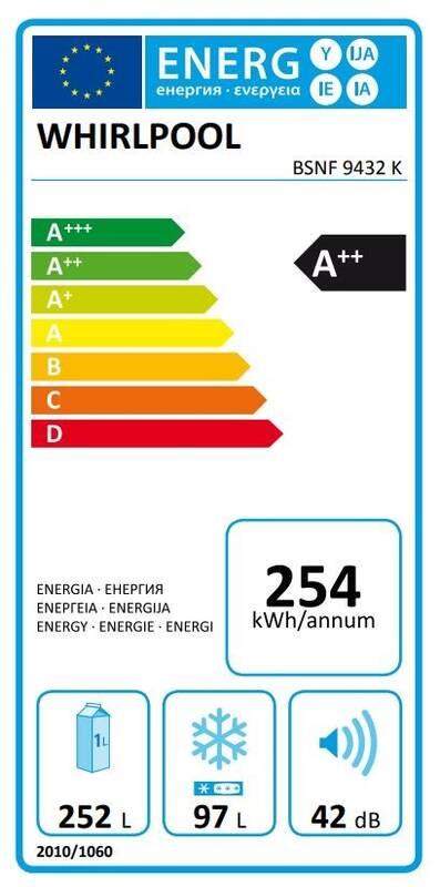 Chladnička s mrazničkou Whirlpool BSNF 9432 K černá