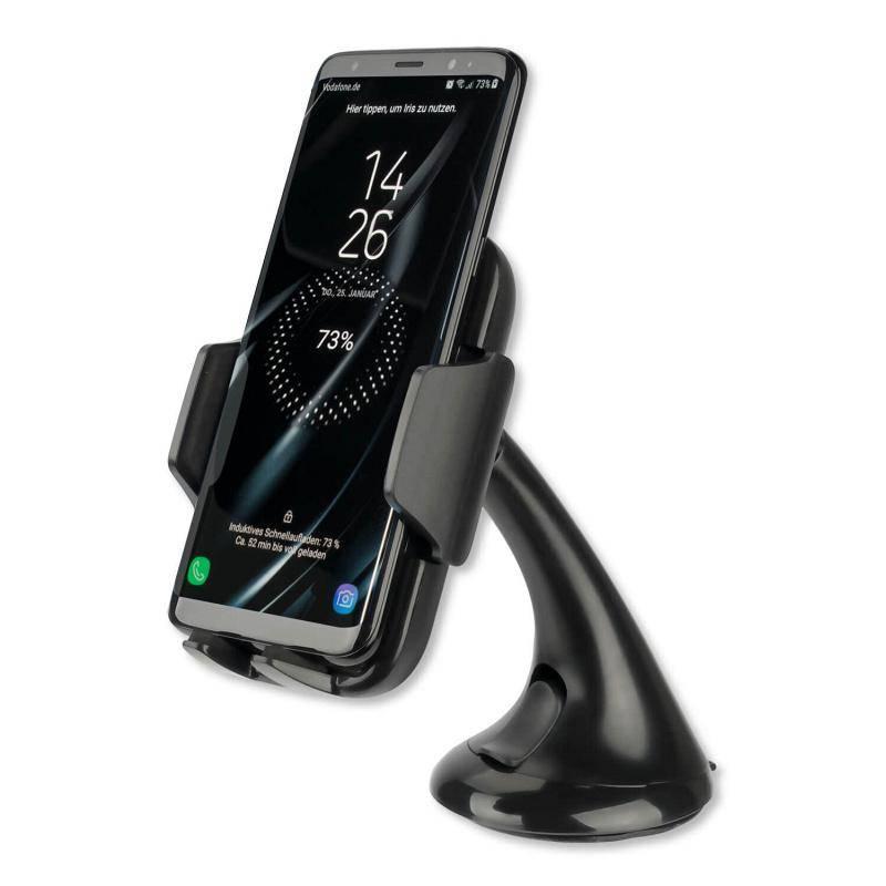 Držák na mobil 4smarts VoltBeam, s bezdrátovým dobíjením, na sklo
