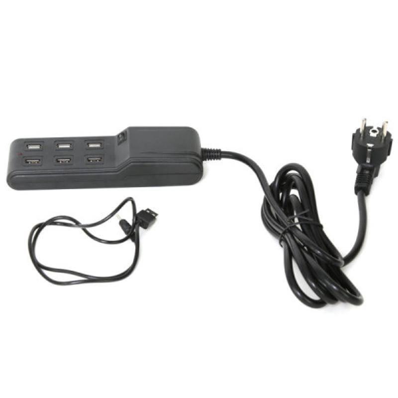 Nabíječka do sítě PLATINET 6× USB černá