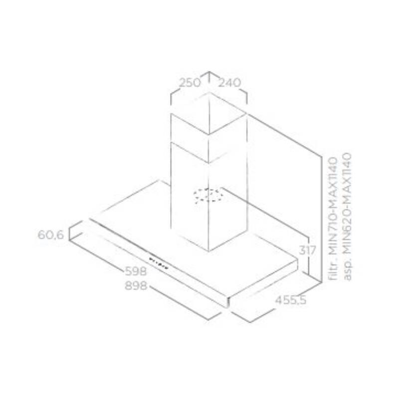 Odsavač par Elica JOY BLIX A 90 nerez