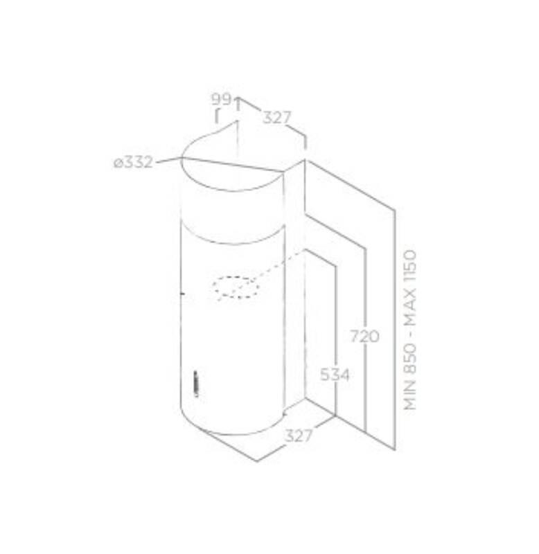 Odsavač par Elica STONE WH A 33 bílý