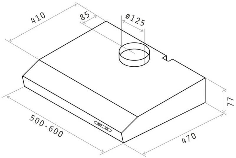 Odsavač par Elica VERVE WH F 60 bílý