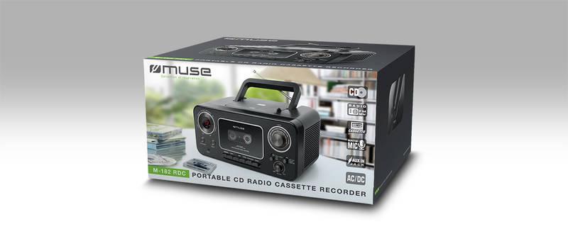 Radiomagnetofon s CD MUSE M-182RDC černý