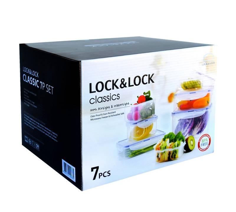 Sada potravinových dóz Lock&lock HPL809BS 7 ks plast, Sada, potravinových, dóz, Lock&lock, HPL809BS, 7, ks, plast