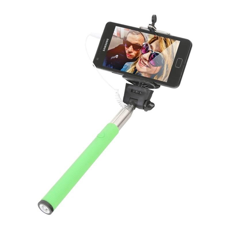 Selfie tyč PLATINET OMEGA MONOPOD, jack 3.5 mm, zelená, Selfie, tyč, PLATINET, OMEGA, MONOPOD, jack, 3.5, mm, zelená